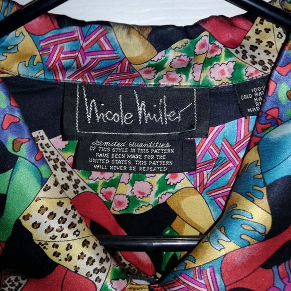 90s Vtg Nicole Miller button up shoes design - Picture 4 of 6